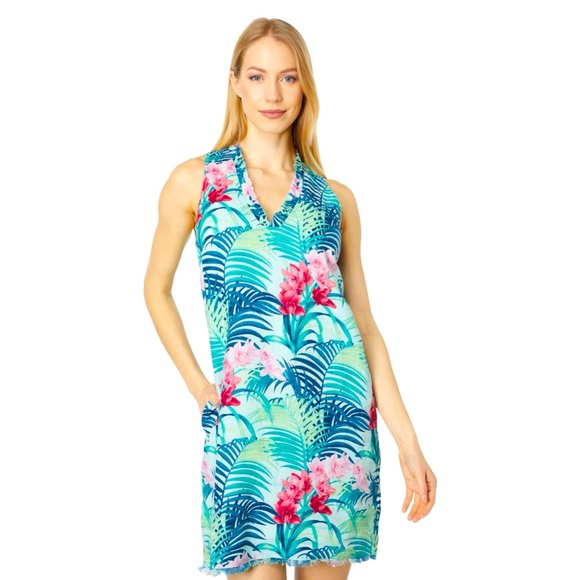 Tommy Bahama Florida Fauna Ruffle Dress - Picture 1 of 7